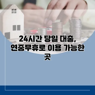 24시간 당일 대출, 연중무휴로 이용 가능한 곳