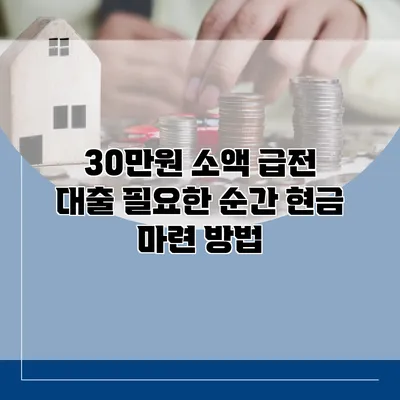 30만원 소액 급전 대출 필요한 순간 현금 마련 방법