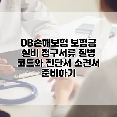 DB손해보험 보험금 실비 청구서류 질병 코드와 진단서 소견서 준비하기