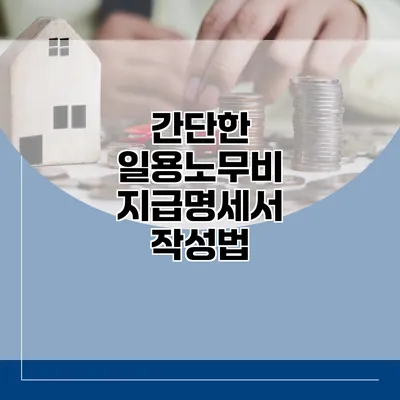 간단한 일용노무비 지급명세서 작성법