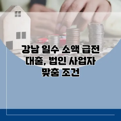 강남 일수 소액 급전 대출, 법인 사업자 맞춤 조건