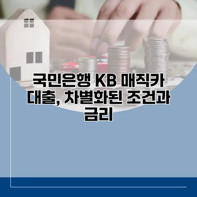 국민은행 KB 매직카 대출, 차별화된 조건과 금리