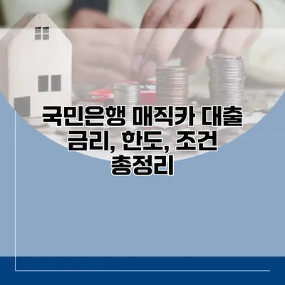 국민은행 매직카 대출 금리, 한도, 조건 총정리