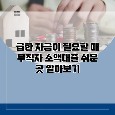 급한 자금이 필요할 때 무직자 소액대출 쉬운 곳 알아보기