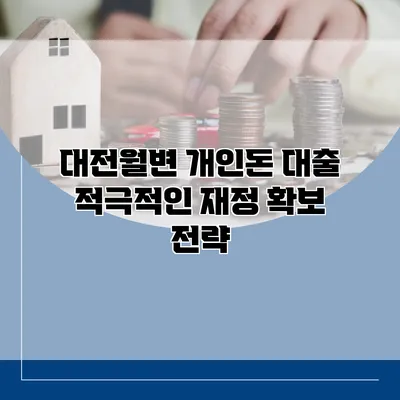 대전월변 개인돈 대출 적극적인 재정 확보 전략