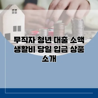 무직자 청년 대출 소액 생활비 당일 입금 상품 소개