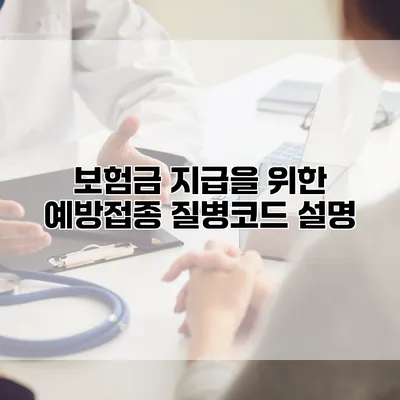보험금 지급을 위한 예방접종 질병코드 설명