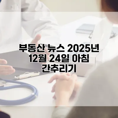 부동산 뉴스 2025년 12월 24일 아침 간추리기