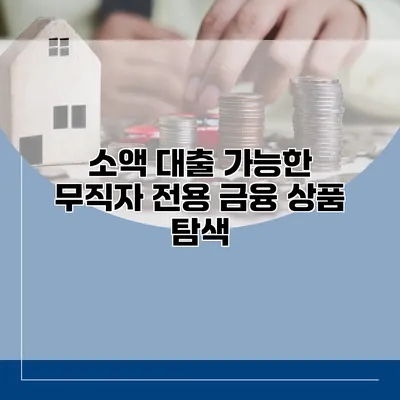 소액 대출 가능한 무직자 전용 금융 상품 탐색