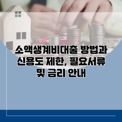 소액생계비대출 방법과 신용도 제한, 필요서류 및 금리 안내