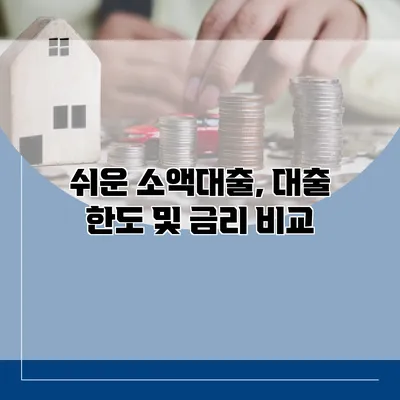 쉬운 소액대출, 대출 한도 및 금리 비교