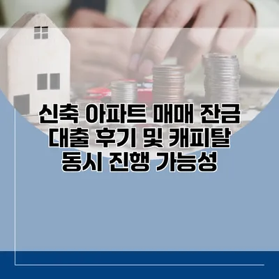 신축 아파트 매매 잔금 대출 후기 및 캐피탈 동시 진행 가능성