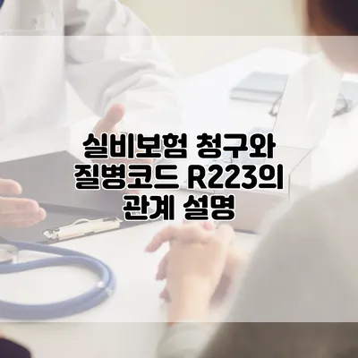 실비보험 청구와 질병코드 R223의 관계 설명