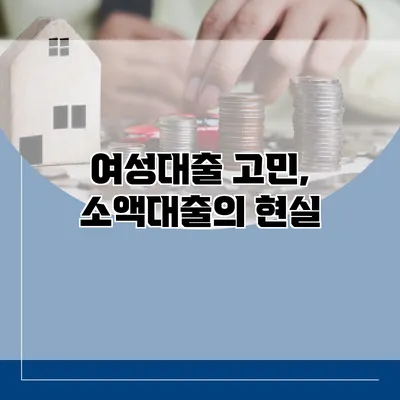 여성대출 고민, 소액대출의 현실