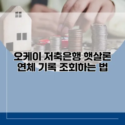 오케이 저축은행 햇살론 연체 기록 조회하는 법