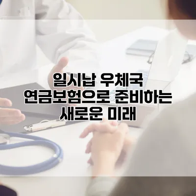 일시납 우체국 연금보험으로 준비하는 새로운 미래