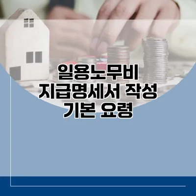 일용노무비 지급명세서 작성 기본 요령