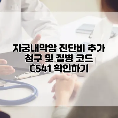 자궁내막암 진단비 추가 청구 및 질병 코드 C541 확인하기