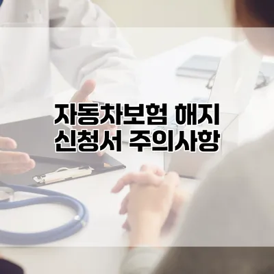 자동차보험 해지 신청서 주의사항