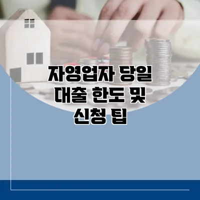 자영업자 당일 대출 한도 및 신청 팁