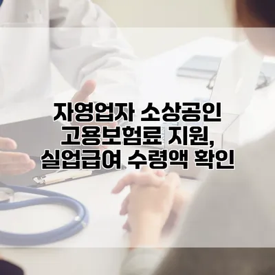 자영업자 소상공인 고용보험료 지원, 실업급여 수령액 확인