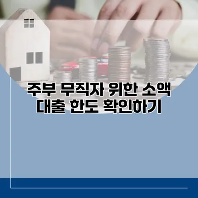 주부 무직자 위한 소액 대출 한도 확인하기