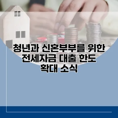 청년과 신혼부부를 위한 전세자금 대출 한도 확대 소식