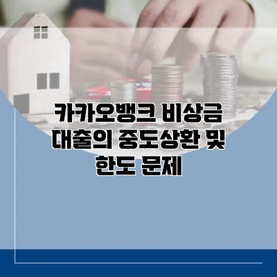 카카오뱅크 비상금 대출의 중도상환 및 한도 문제