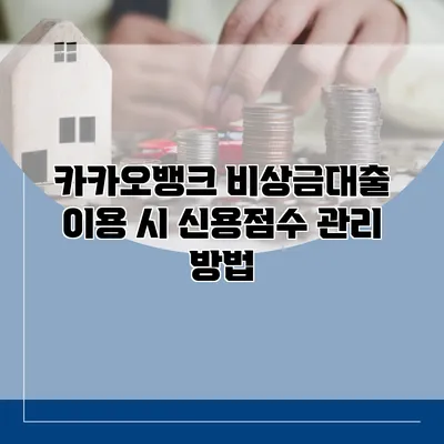 카카오뱅크 비상금대출 이용 시 신용점수 관리 방법