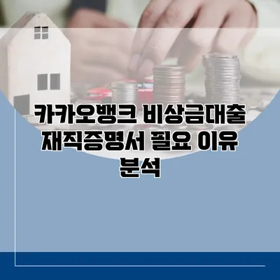 카카오뱅크 비상금대출 재직증명서 필요 이유 분석