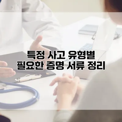 특정 사고 유형별 필요한 증명 서류 정리