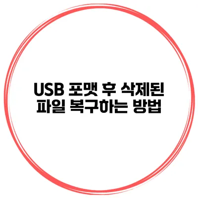 USB 포맷 후 삭제된 파일 복구하는 방법