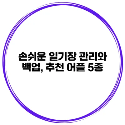 손쉬운 일기장 관리와 백업, 추천 어플 5종