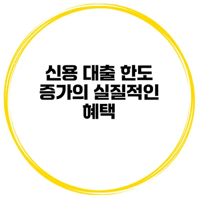 신용 대출 한도 증가의 실질적인 혜택