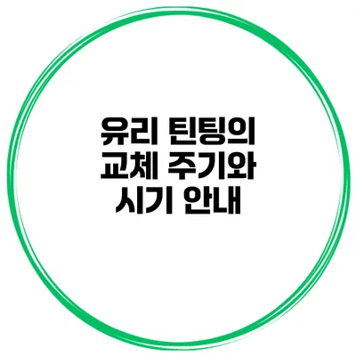 유리 틴팅의 교체 주기와 시기 안내