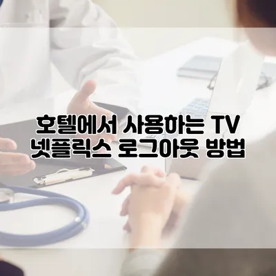 호텔에서 사용하는 TV 넷플릭스 로그아웃 방법