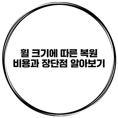 휠 크기에 따른 복원 비용과 장단점 알아보기